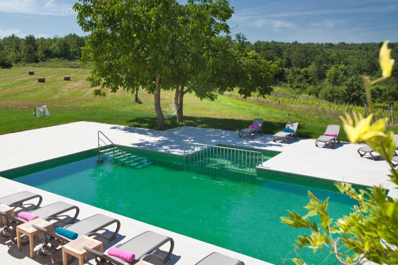 Villa Poropati, Groznjan, Istria - Luxury Countryside Estate For Up To 19 Persons - Large Pool Of 80M2 With Kids Section エクステリア 写真